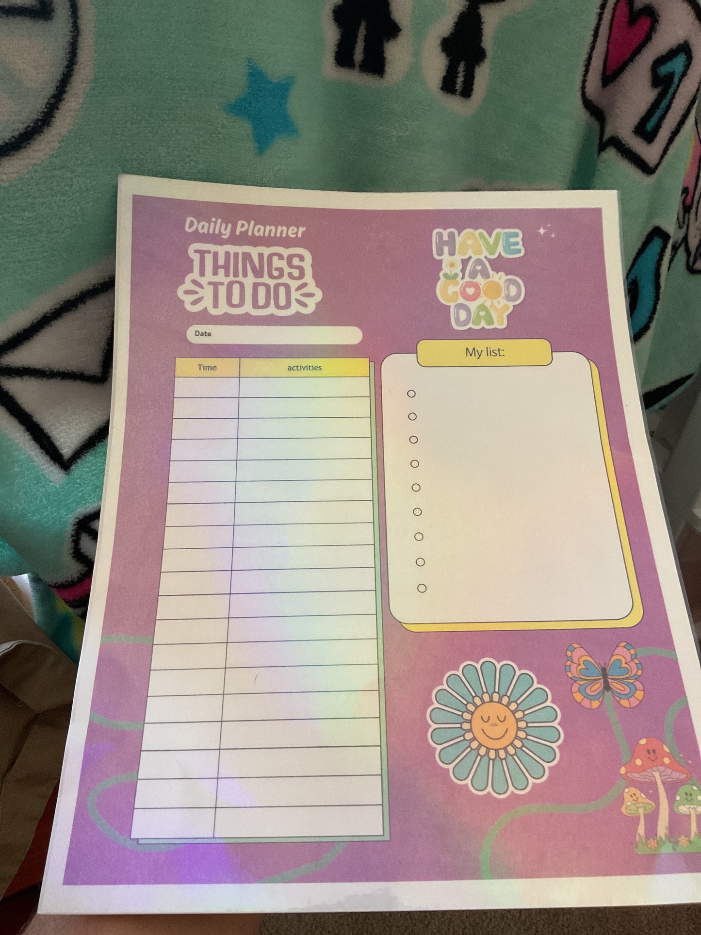 Daily Planner reusable holographic