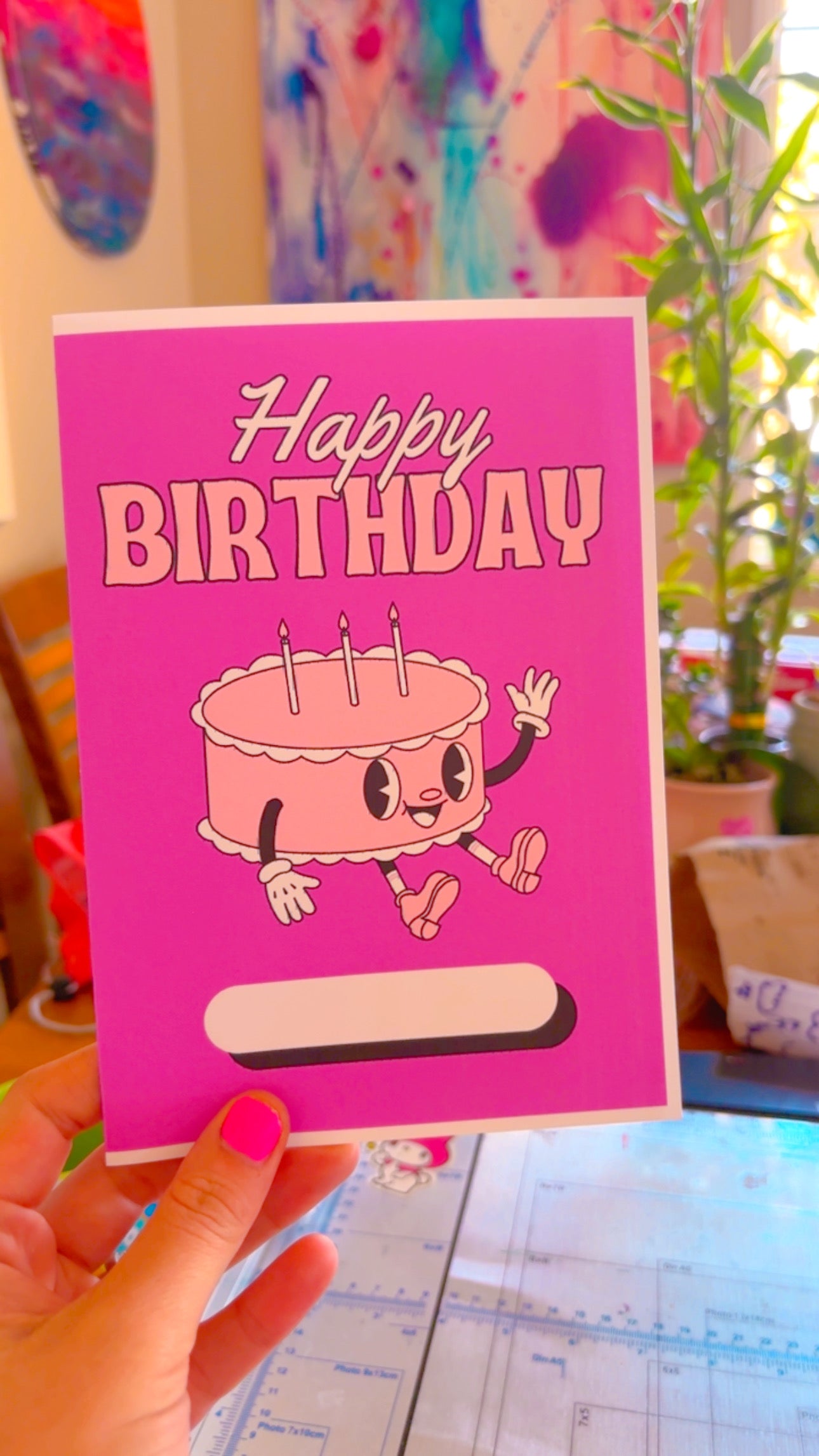 6 colorful happy birthday Cards blank inside