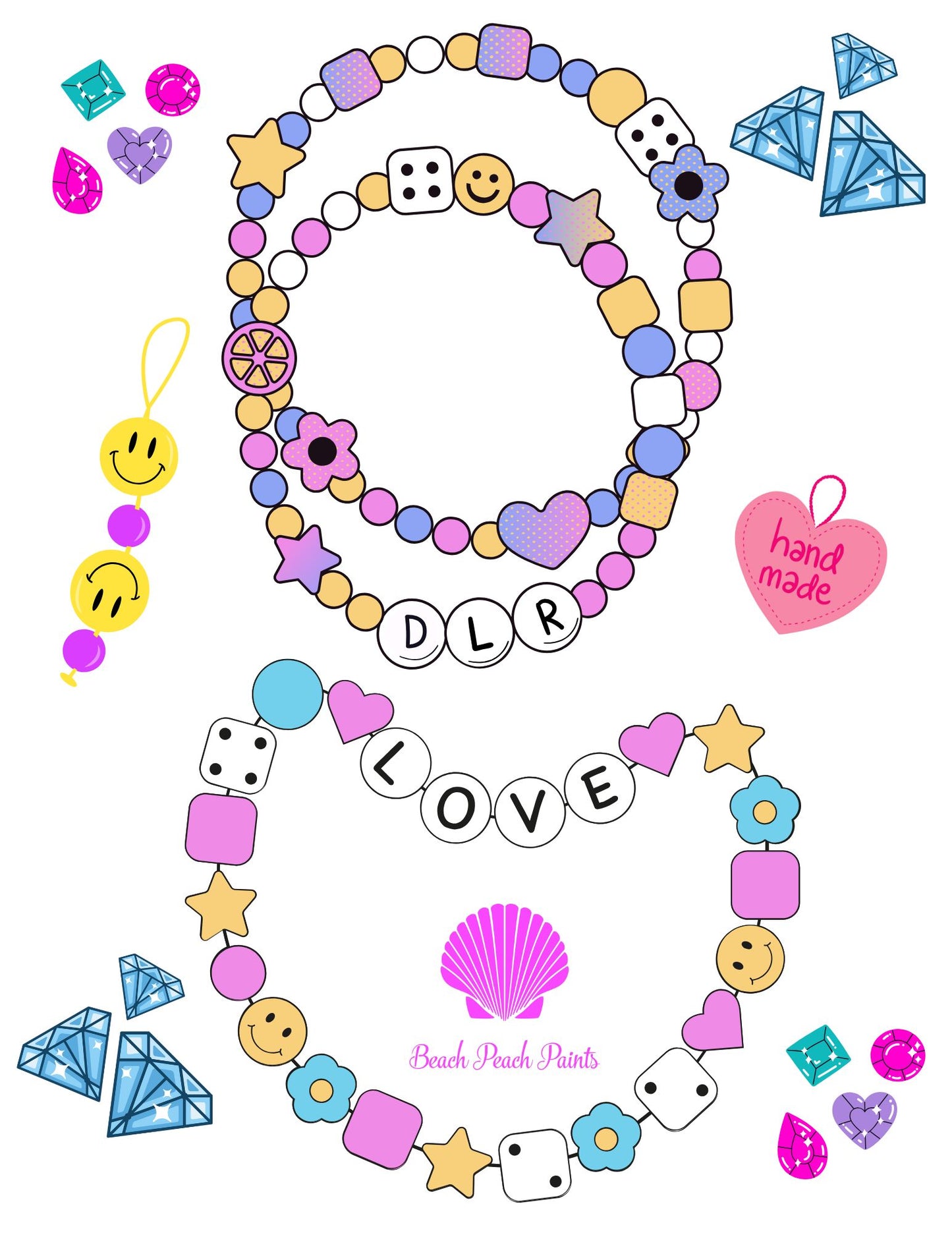 1 DLR Love Handmade design coloring book 10 pages