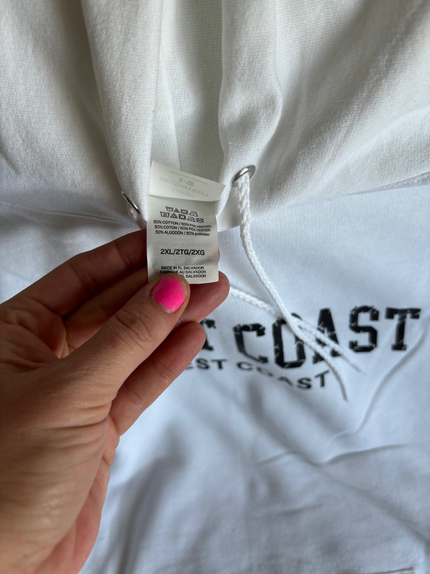 WEST COAST BEST COAST white hoodie