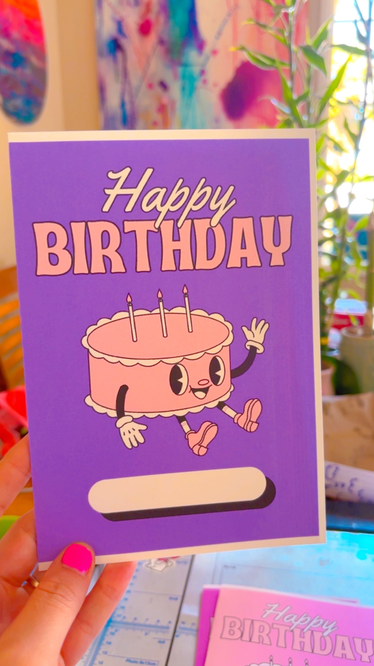 6 colorful happy birthday Cards blank inside