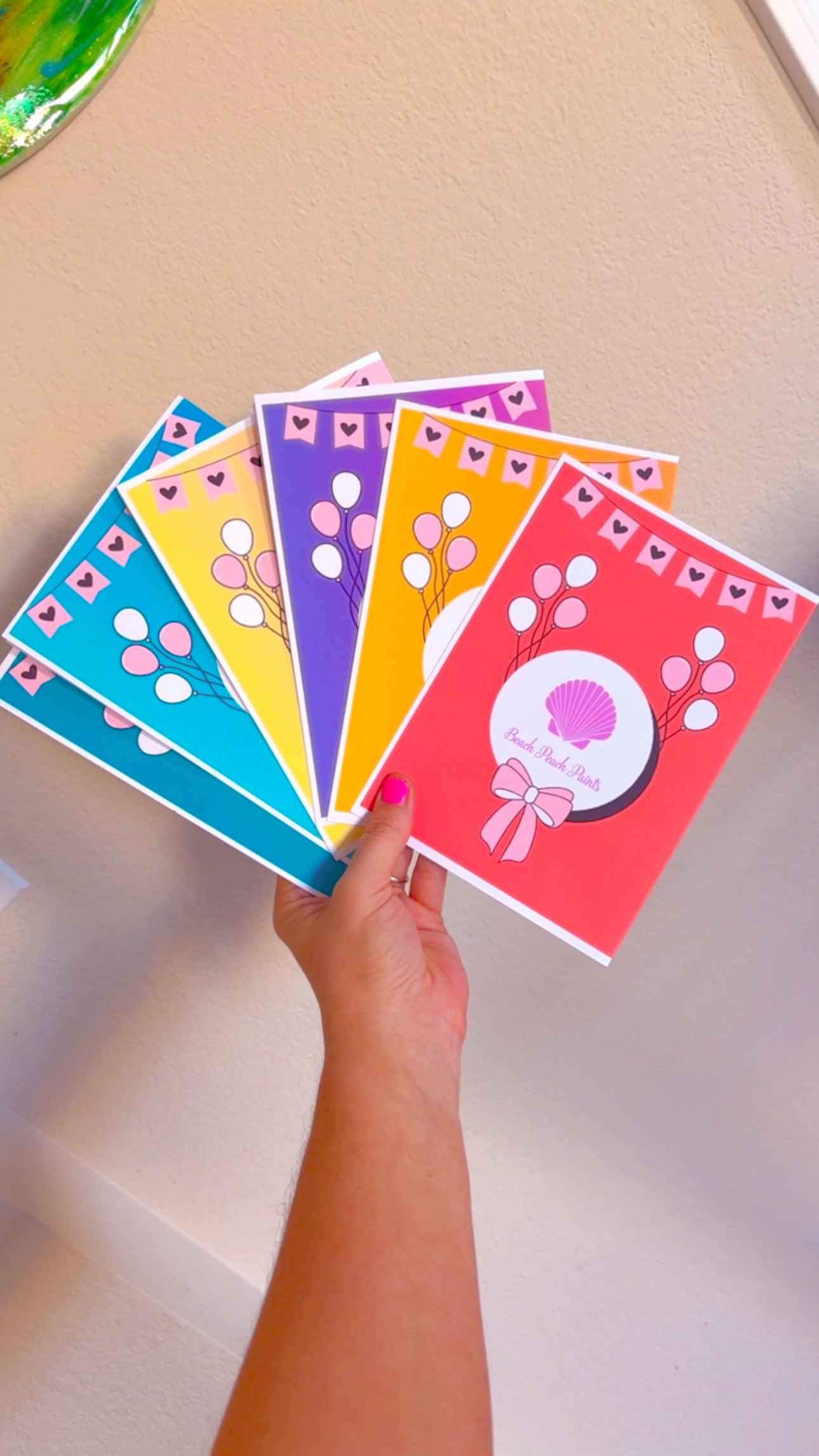 6 pack of birthday cards colorful blank inside with envelopes