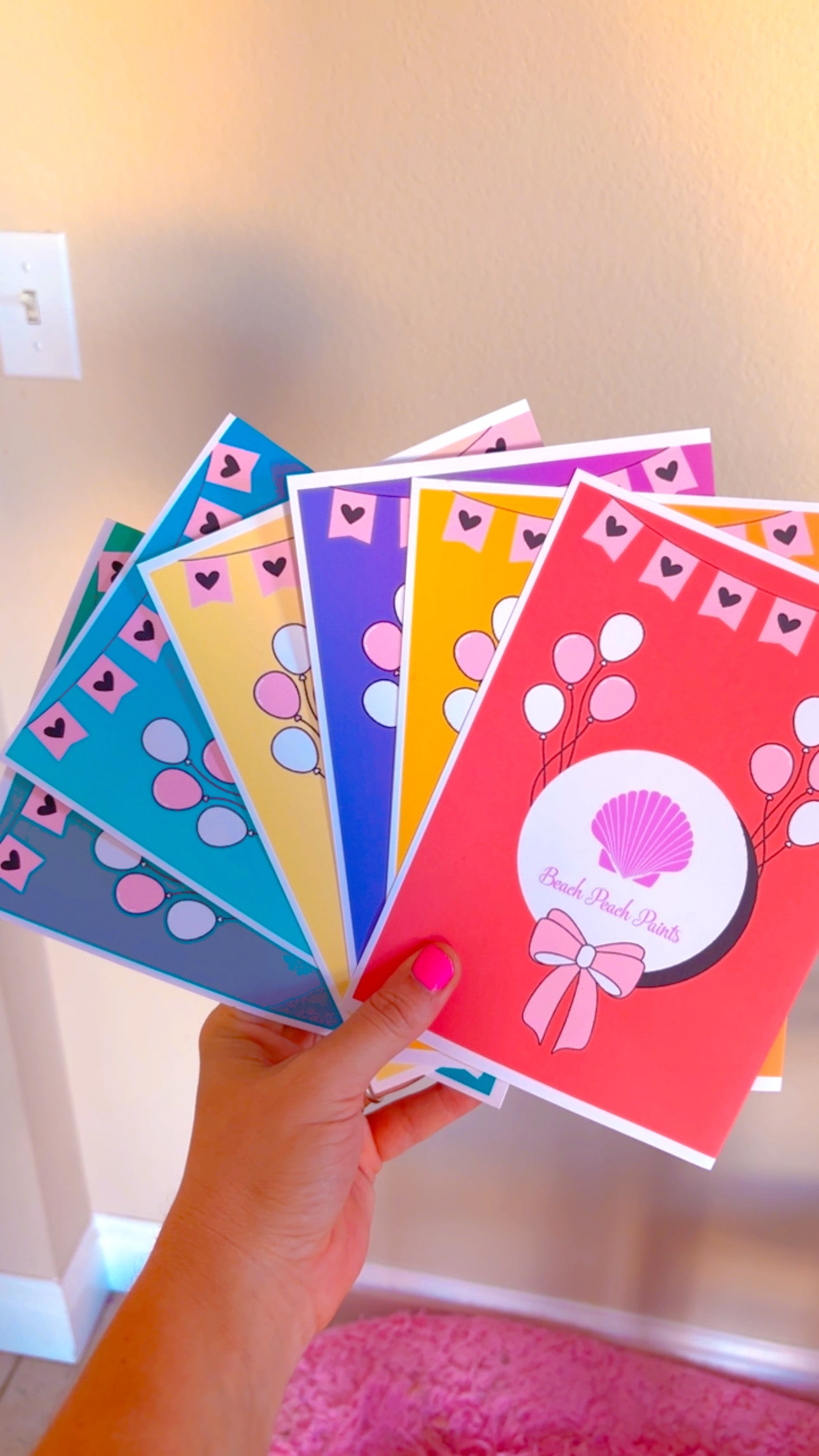 6 pack of birthday cards colorful blank inside with envelopes