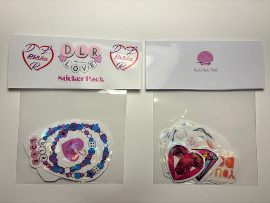 1 DLR Love Handmade designs mini holographic sticker pack