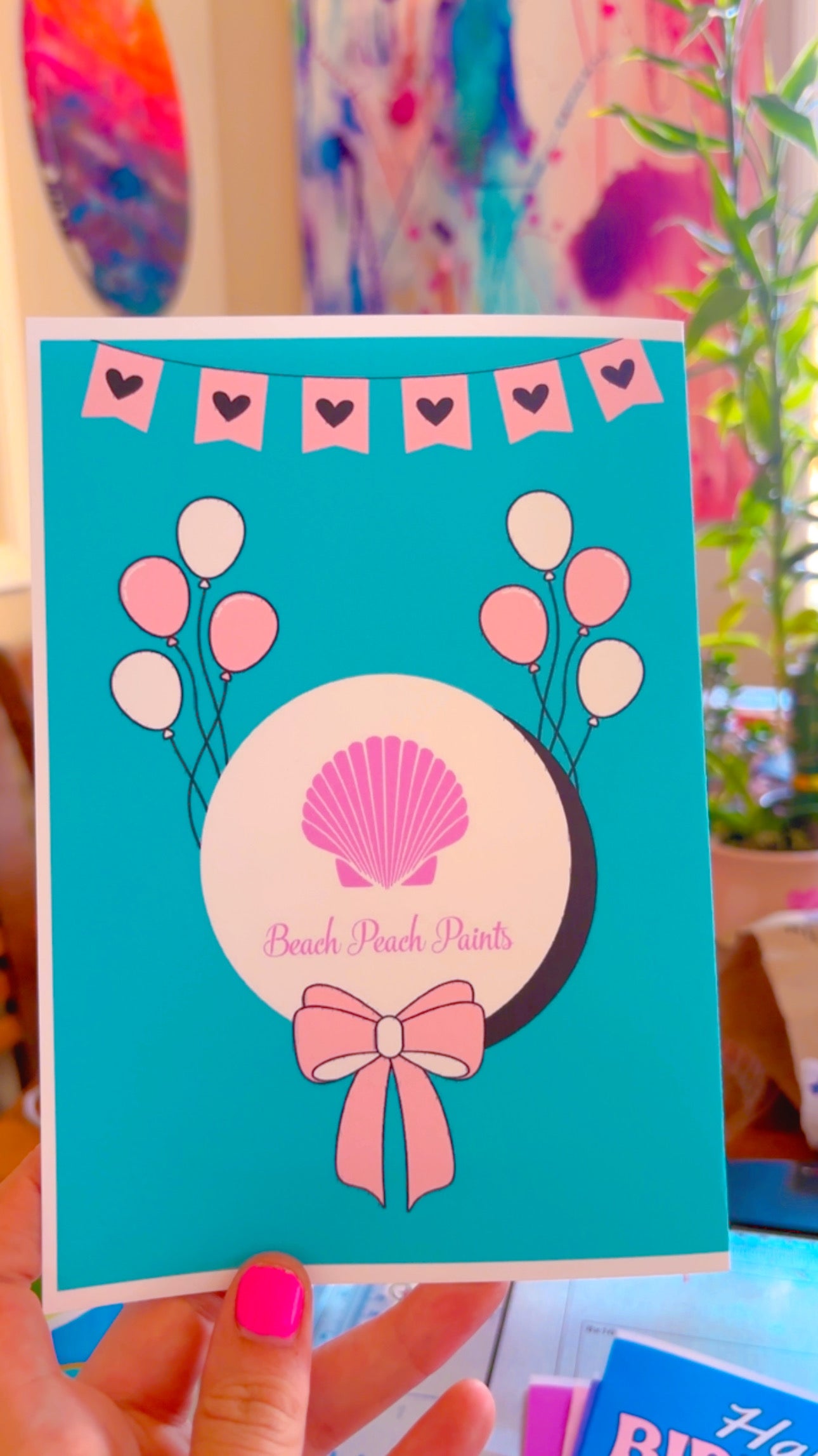 6 colorful happy birthday Cards blank inside