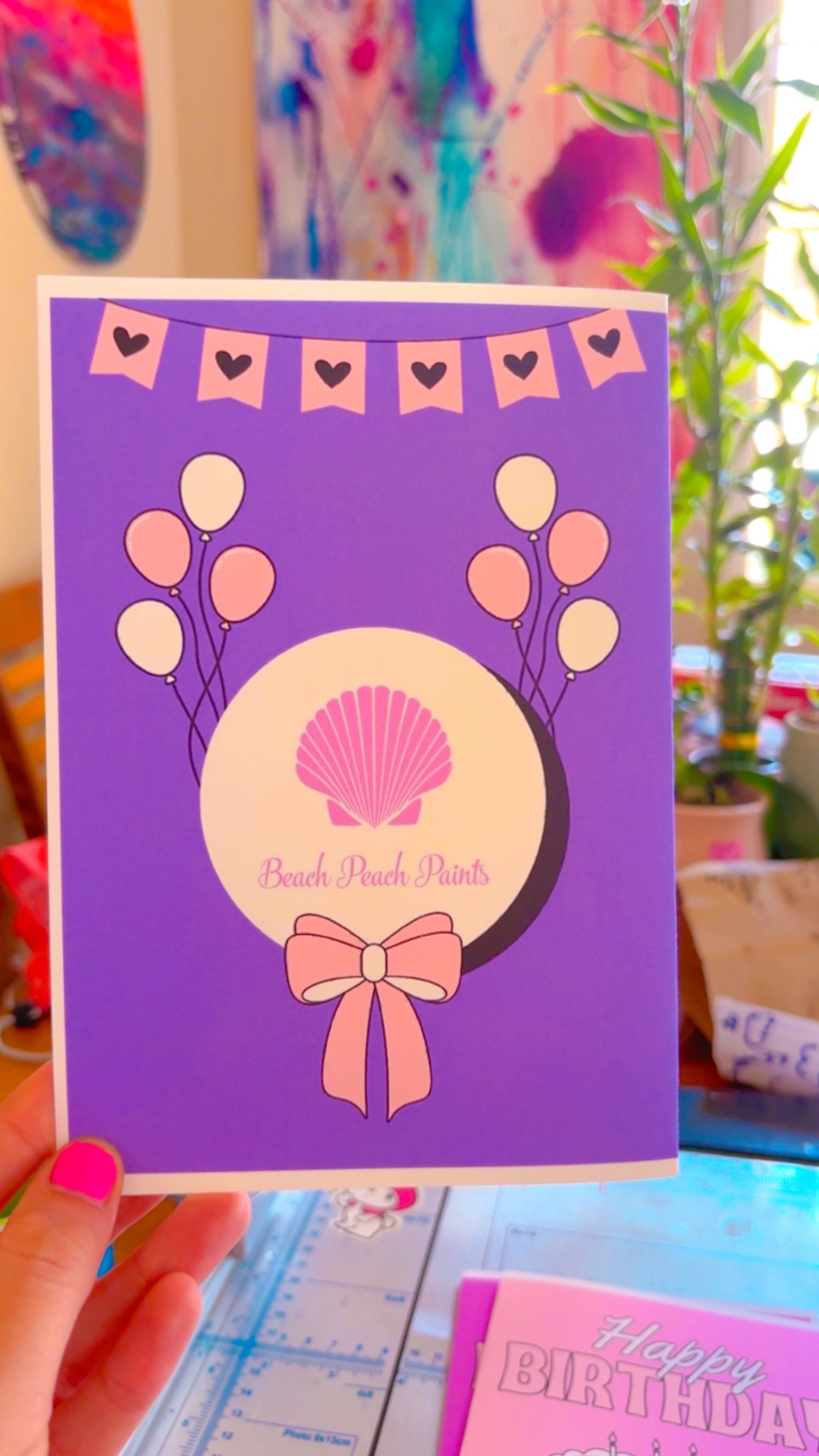 6 colorful happy birthday Cards blank inside