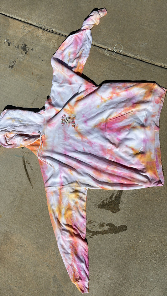 Spooky Season the dye  hoodie with ghost