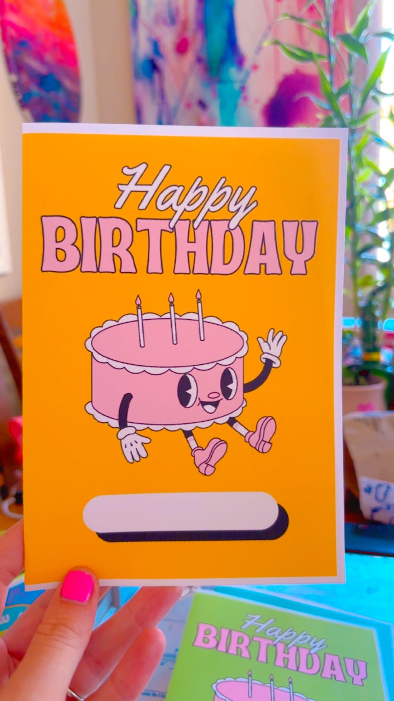 6 colorful happy birthday Cards blank inside