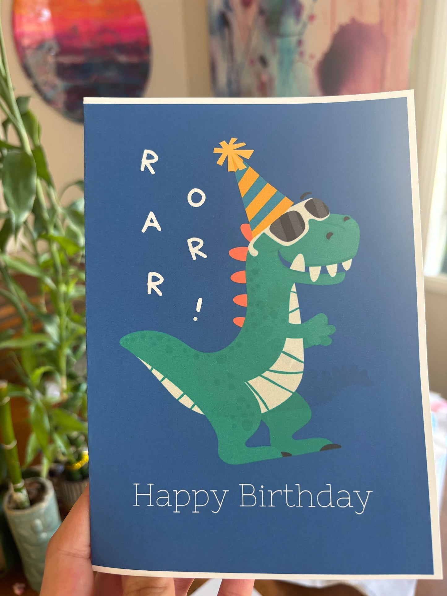 Happy birthday Card Roar dinosaur