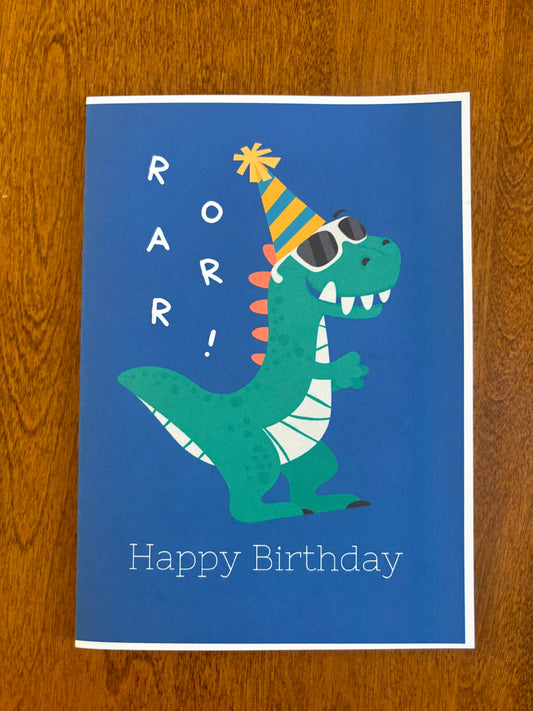 Happy birthday Card Roar dinosaur