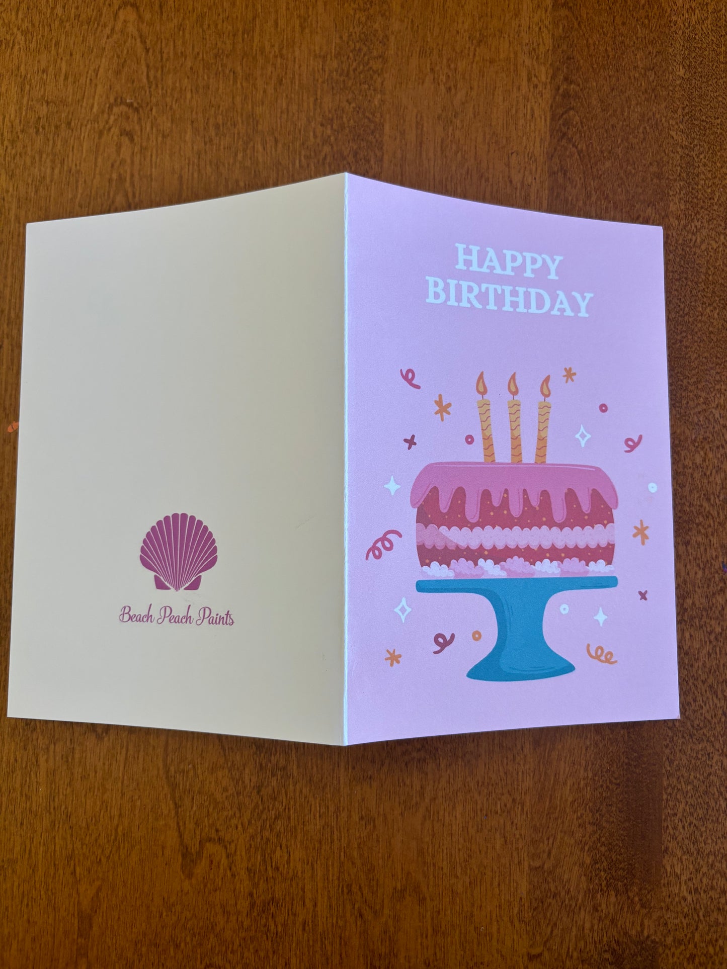 Happy Birthday Card pink cake