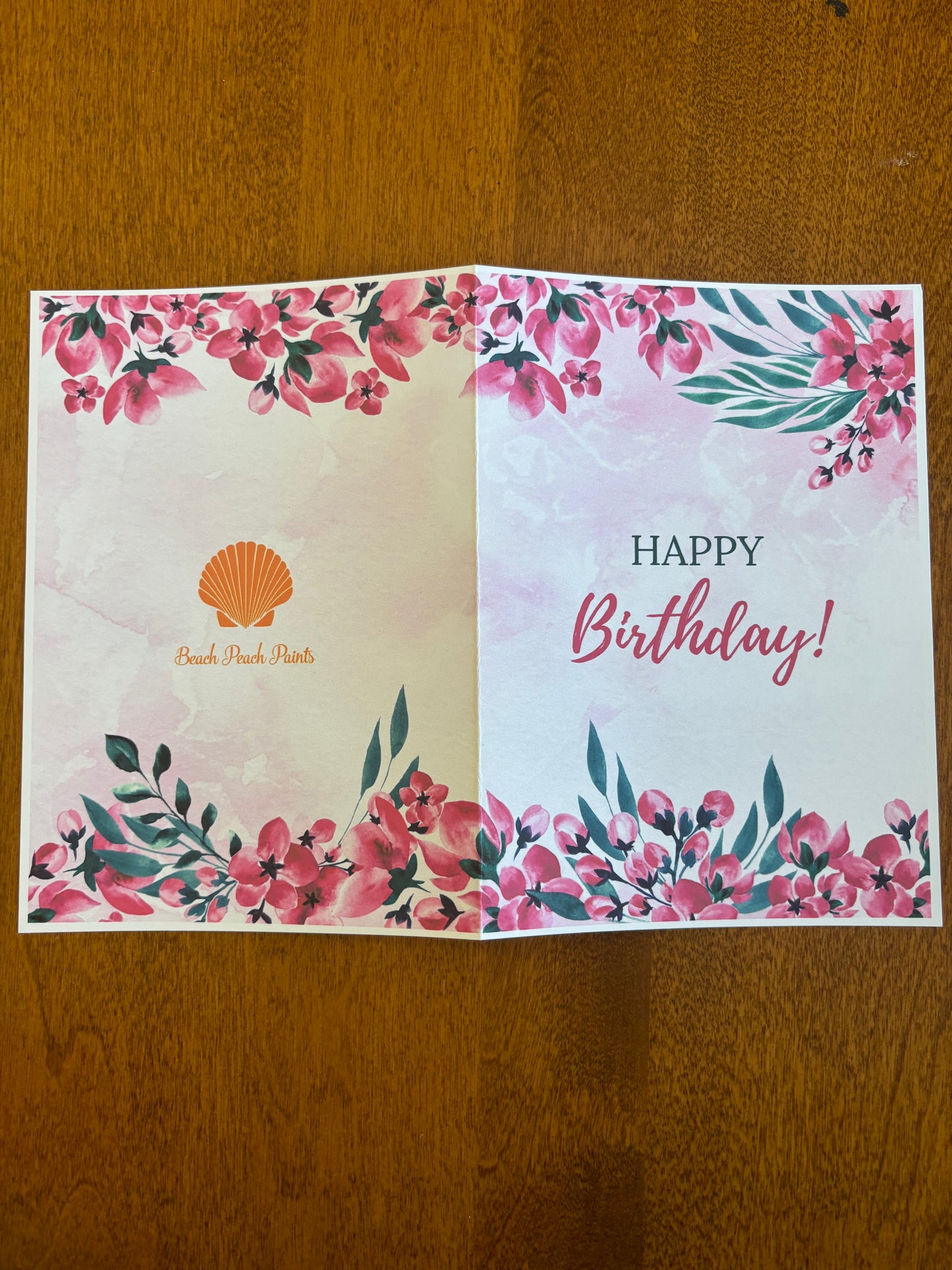 Happy birthday Card pink flowers