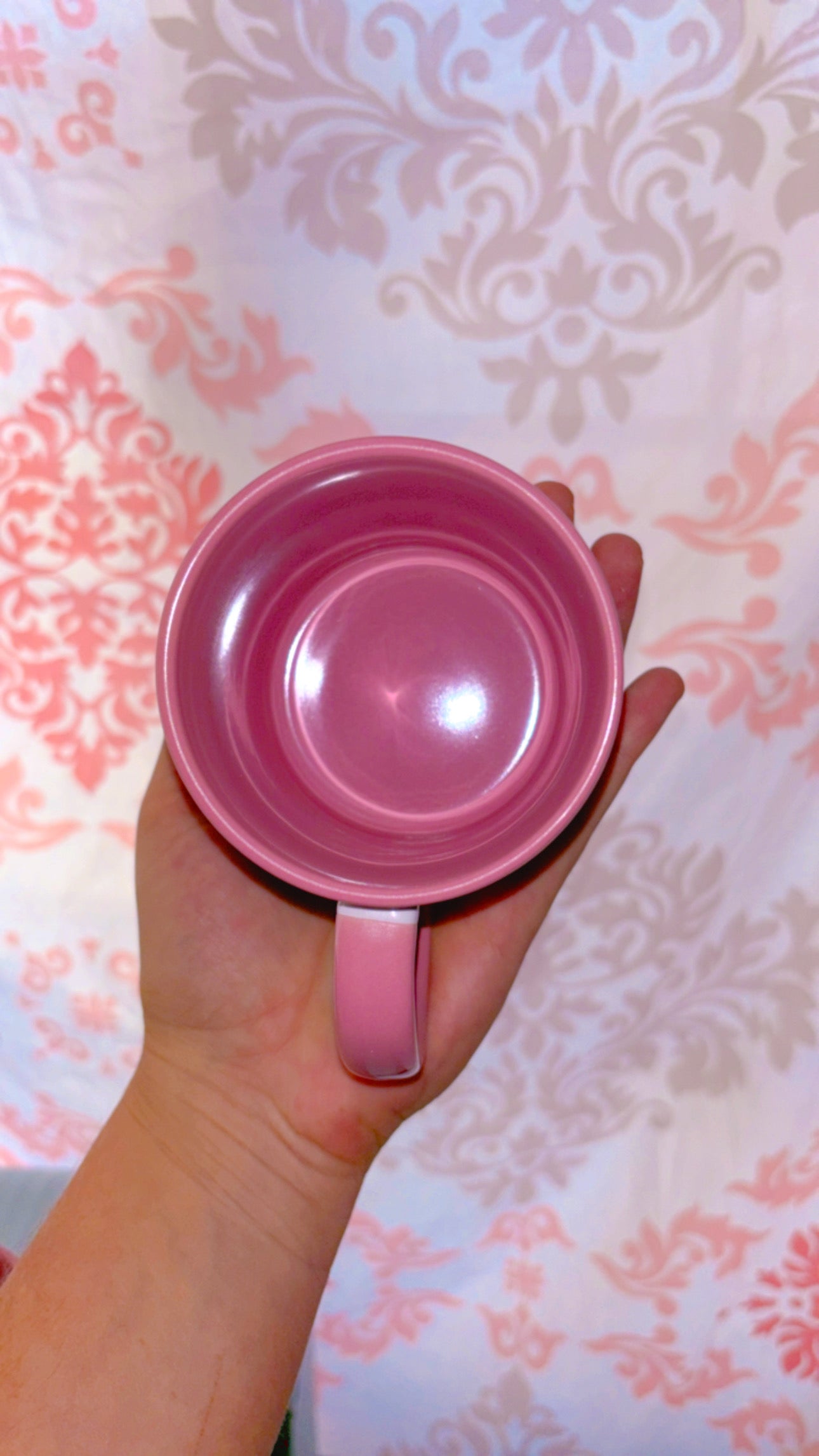 Pink pumpkins pink handle and inside mug