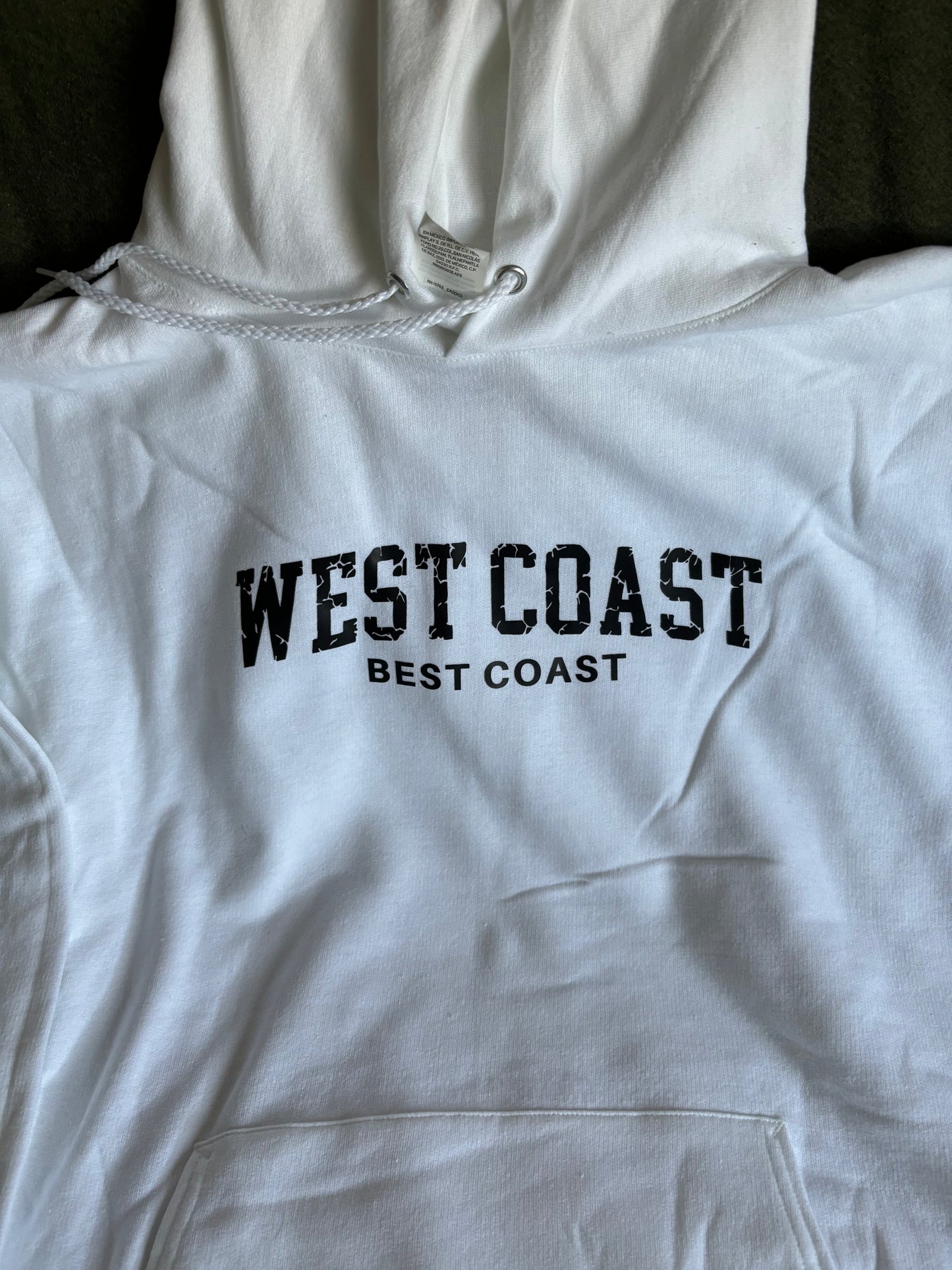 WEST COAST BEST COAST white hoodie